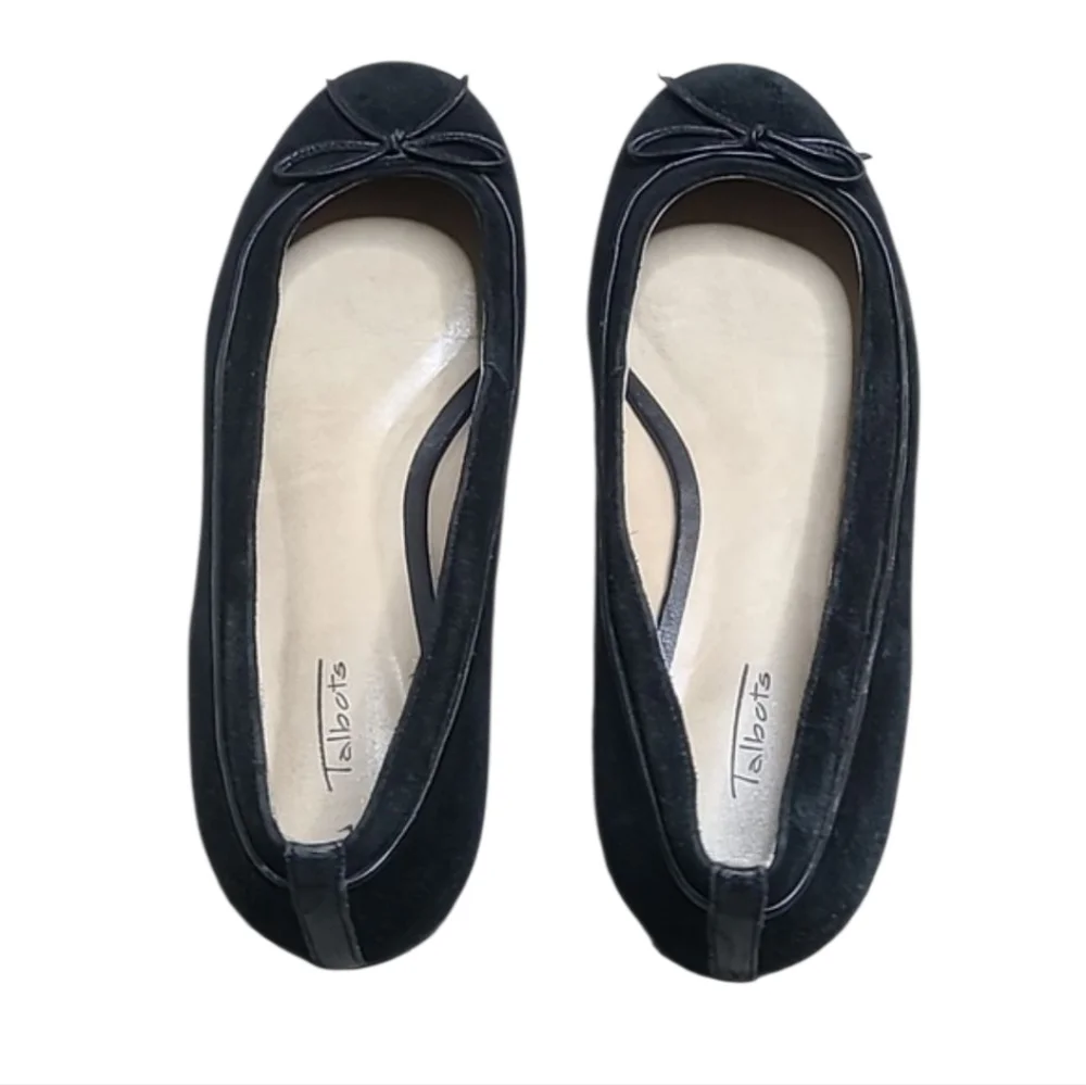 Talbots Black Suede Ballet Flat Loafers